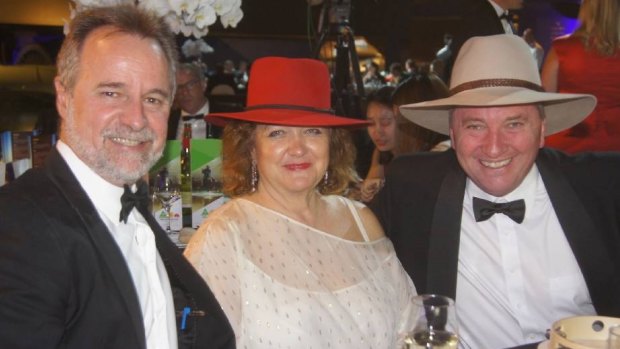 Gina Rinehart, with Coalition MPs Nigel Scullion and Barnaby Joyce at National Agriculture Day celebrations in 2017.