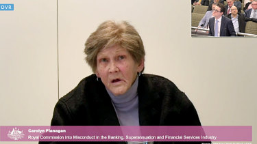 Carolyn Flanagan, a blind pensioner, appeared at the banking royal commission after she was left homeless because of a Westpac loan.