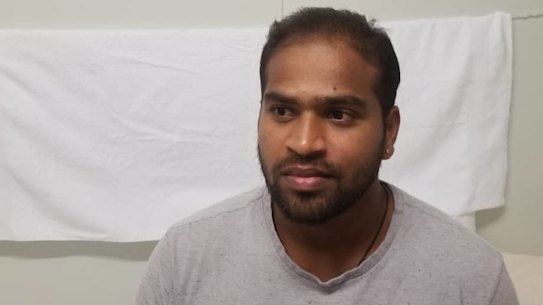 "Six years wasted" ...  Manus Island detainee Shaminda Kanapathi on Friday. 