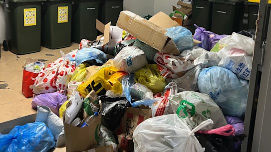 One apartment block in Waterloo has not had rubbish collected for at least two weeks.