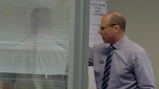 Detective Franklin in a scene from Missing Persons Investigation.