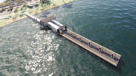 An artist impression of the Matilda Bay ferry terminal.