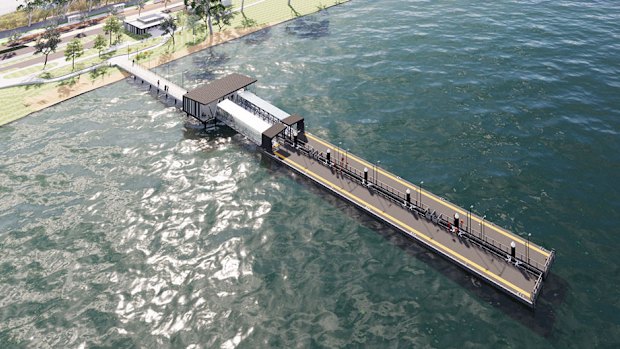 An artist impression of the Matilda Bay ferry terminal.