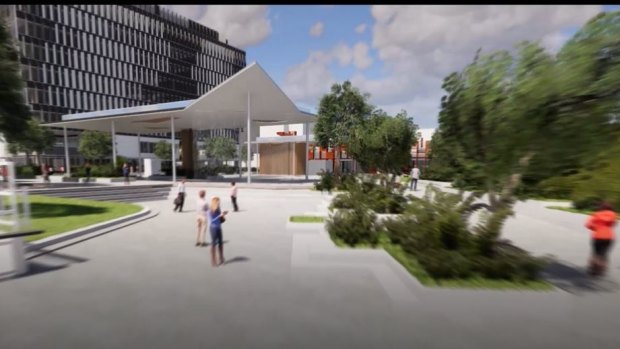 Latest plans for Ipswich Mall in 2018 which proposes a new council administration building and a new library. 