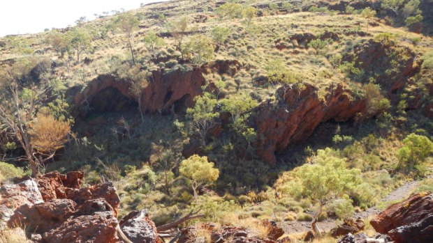 The site at Juukan Gorge before it was legally detonated by Rio Tinto.