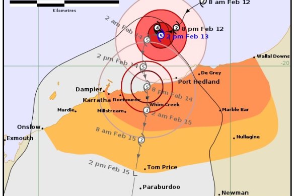 The latest predicted path for Severe Tropical Cyclone Zelia.