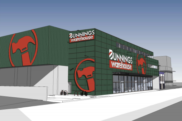 Metropol Planning's proposal for a Bunnings Warehouse store on Glenlyon Road in Brunswick.