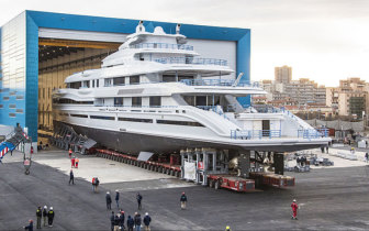 James Packer is due to take delivery of his new $200 million weekend runabout in June, one of three "gigayachts" under construction in Italy.