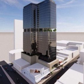 Plans for a 30-storey office tower for 186 Wickham Street, Fortitude Valley