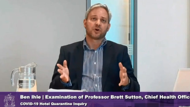 Professor Brett Sutton appears before the hotel quarantine inquiry.
