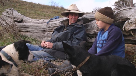 Youth worker, Bernie Shakeshaft with Rusty in the Backtrack Boys documentary.