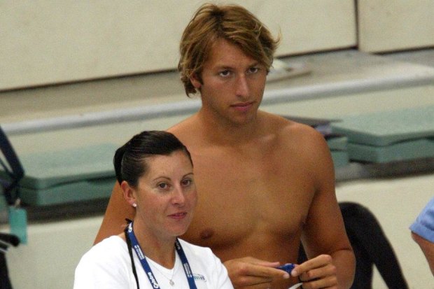 Ian Thorpe and his coach, Tracey Menzies. 