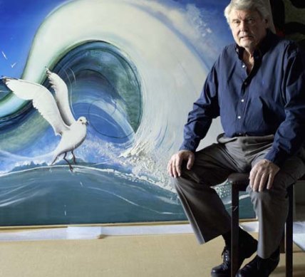 Denis Savill with the Brett Whiteley Japanese: The Screaming Voice or Seagull he sold for $1.6 million in 2012.