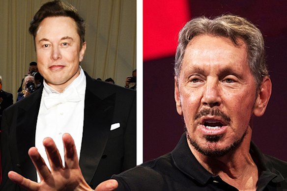 Musk and Ellison, rivals for the title of the world’s richest person.