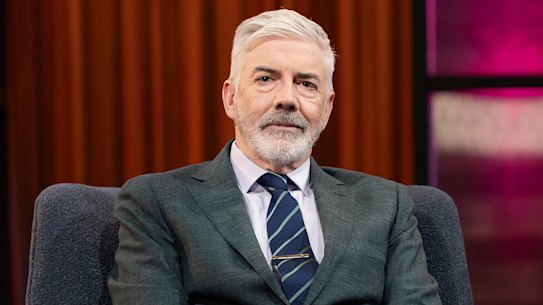 Shaun Micallef, pictured on the set of his ABC show Eve of Destruction.