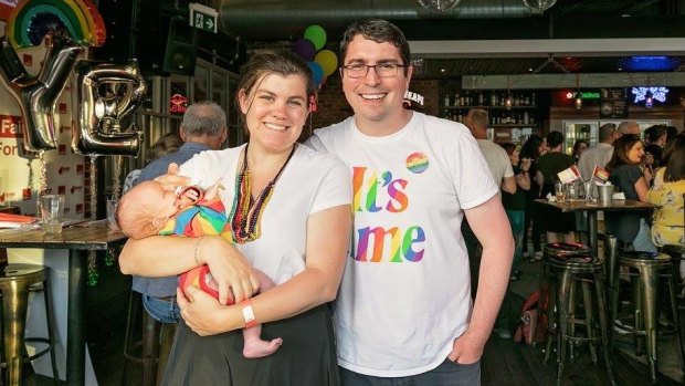 WA Labor state secretary Patrick Gorman with his partner and child has been tipped to run for Federal Perth after the shock announcement from sitting MP Tim Hammond that he will exit politics.