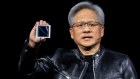 Jensen Huang, co-founder and CEO displays the new Blackwell GPU chip.