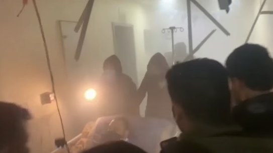 Scenes from the raid on Nasser Hospital.