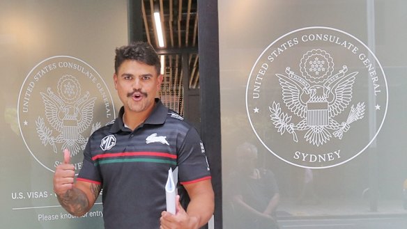 Latrell Mitchell after his visit to the US Consulate in 2024.