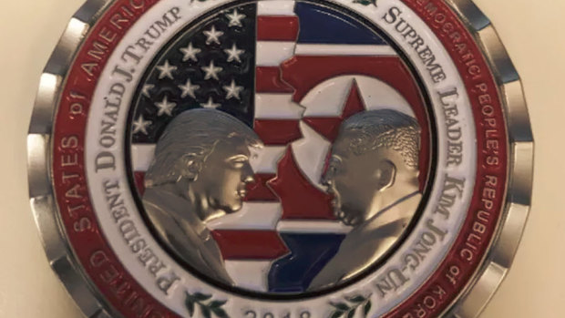 Commemmorative coin minted for the occasion of the now-cancelled Trump-Kim meeting.