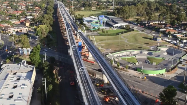 Melbourne's new sky rail.
