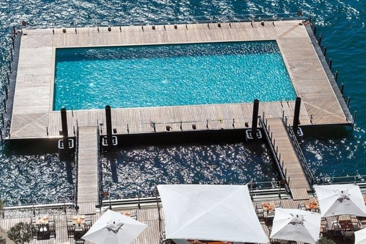 Floating shop swimming pool