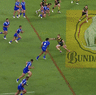 Sua Fa’alogo touches down against the Kangaroos for what would have been a fabulous try.