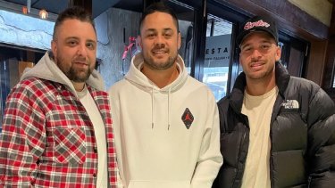 “Catch ups” ... Daniel Son, Jarryd Hayne and Corey Norman. 