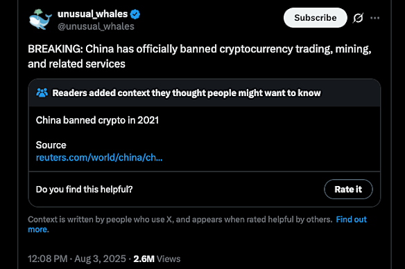 Unusual Whales, a paid “options flow analysis” provider, reposted the misinformation on Sunday.
