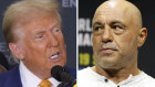 Joe Rogan (right) interviewed Donald Trump for three hours for his podcast.