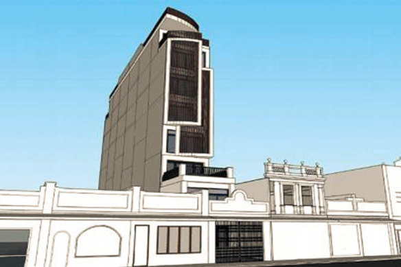 A drawing of the proposed eight-storey house on Barkly Street, Footscray.