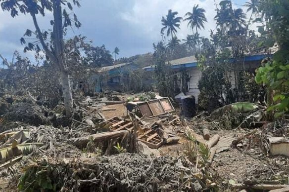 Homes have been damaged in the Tongan capital Nuku’alofa. 