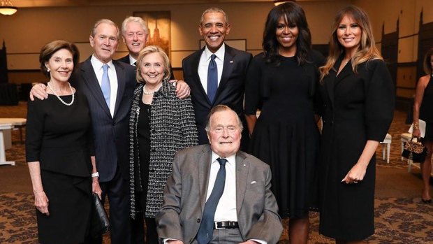 Trump was not welcome at Barbara Bush's funeral but first lady Melania attended.