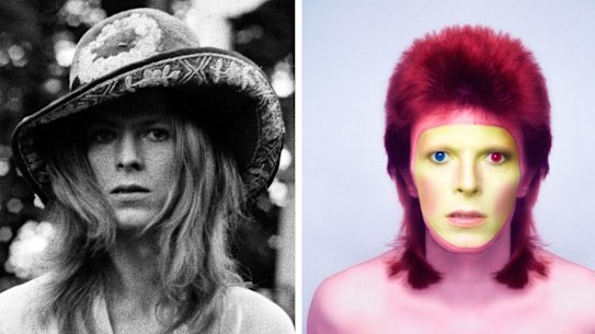David Bowie morphs into Ziggy Stardust. 