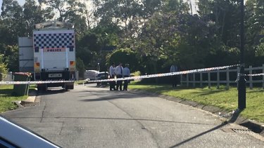 Police investigate the death at Worongary in 2017.