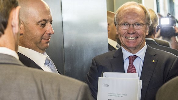 Headline act: Peter Beattie embarrassed the ARL Commission with his slip-up on the ABC's 7.30.