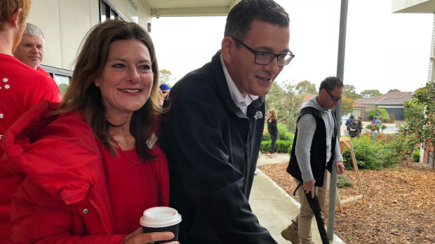 Daniel Andrews was still campaigning in the marginal electorate of Carrum on Saturday.