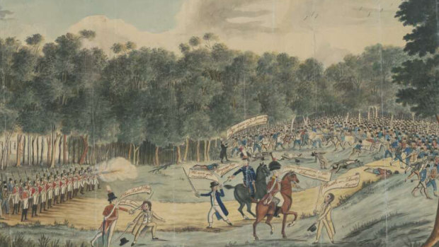 Convict Uprising at Castle Hill, 1804, detail.