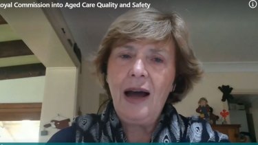 Virginia Clarke gives evidence at the aged care royal commission.
