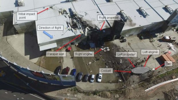 Analysis of the plane's wreckage from a report by the Australian Transport Safety Bureau.