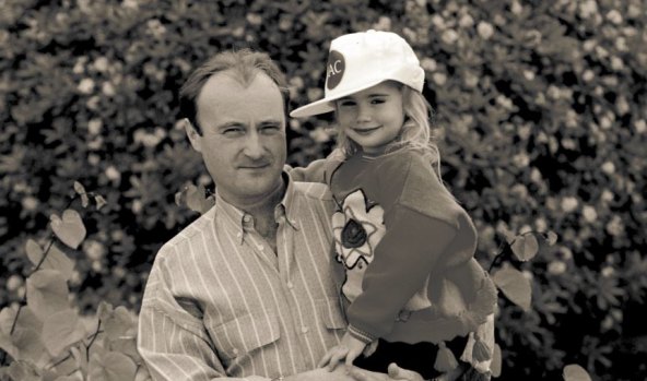 Lily with her father Phil on tour in Japan, circa 1988.
