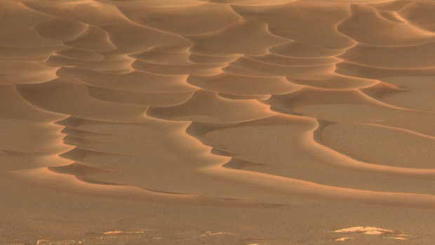 Sand dunes on Mars.