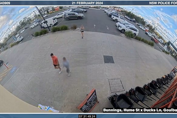 CCTV footage captures Lamarre-Condon and Kennedy outside Bunnings.