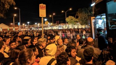 werribee after train line cables commuters stranded overhead buses queuing hit replacement monday credit delays