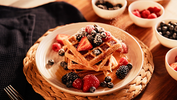 A berry nice twist on the classic waffle.