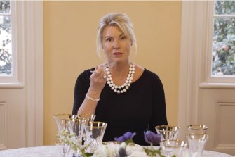 Pamela Eyring, president of the Protocol School of Washington, gives a tutorial in dining etiquette.
