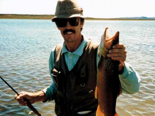 Lifelong hobby: Vin McCaughey at O’Dell’s Lake in Tasmania circa 1980s.