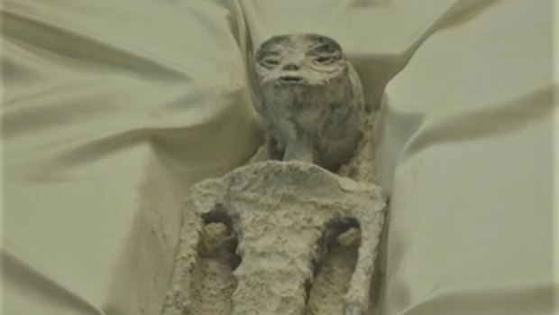 The “alien mummy” presented to the Mexican Congress on September 13, 2023 by a journalist and UFO enthusiast who said it was 1000 years old.