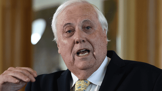 Clive Palmer during a press conference in Parliament House.