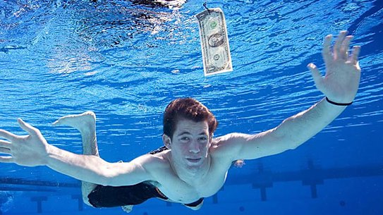 A teenage Spencer Elden strikes a familiar pose recreating the album cover for Nirvana’s Nevermind.